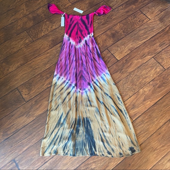 Like New YFB Tie Dye Wrap Off the Shoulder Ombré Dress - Picture 5 of 6